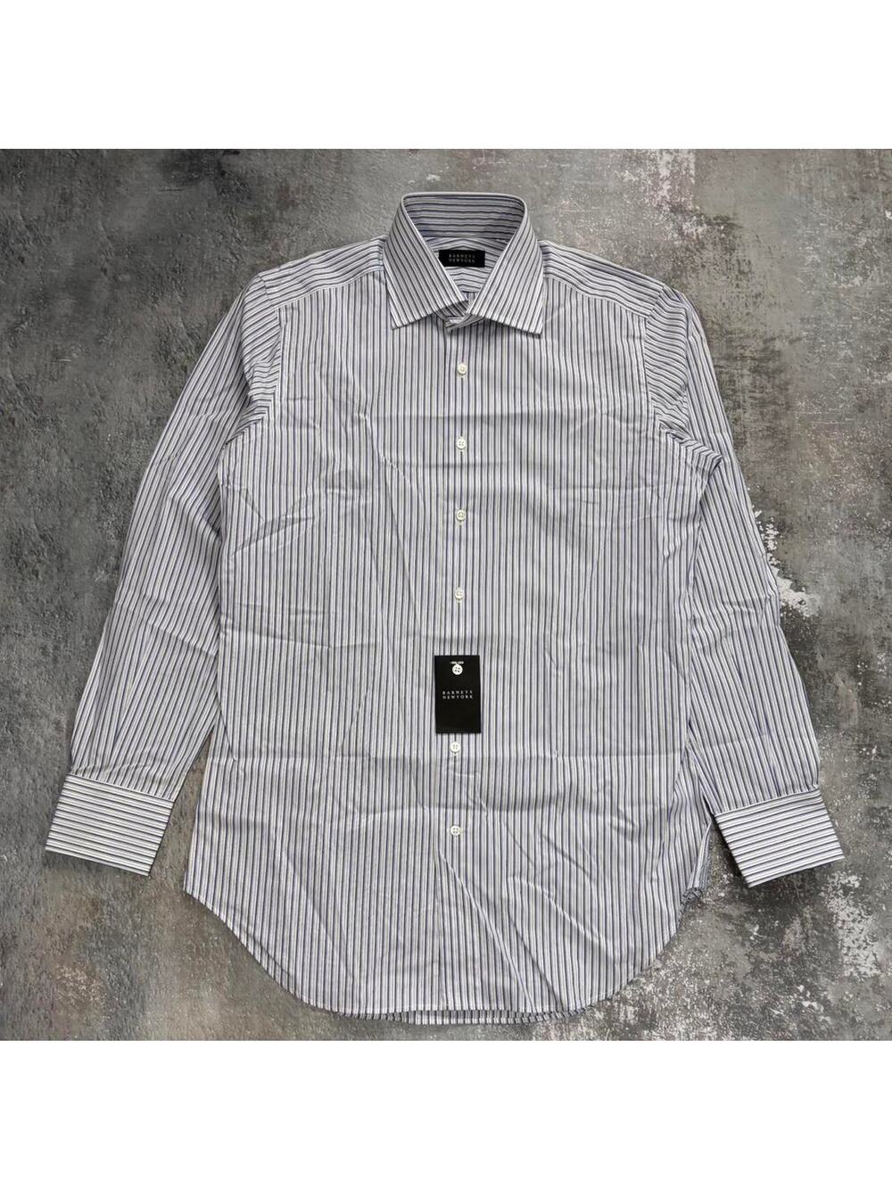 NWT Barneys New York Blue & White Striped Dress Shirt. Made In Japan Size Medium